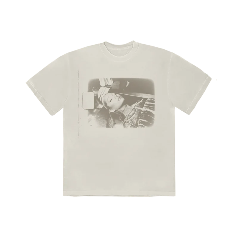 Cream Ariana Grande Hampstead photo T-shirt front view with dreamy monochrome portrait graphic artwork