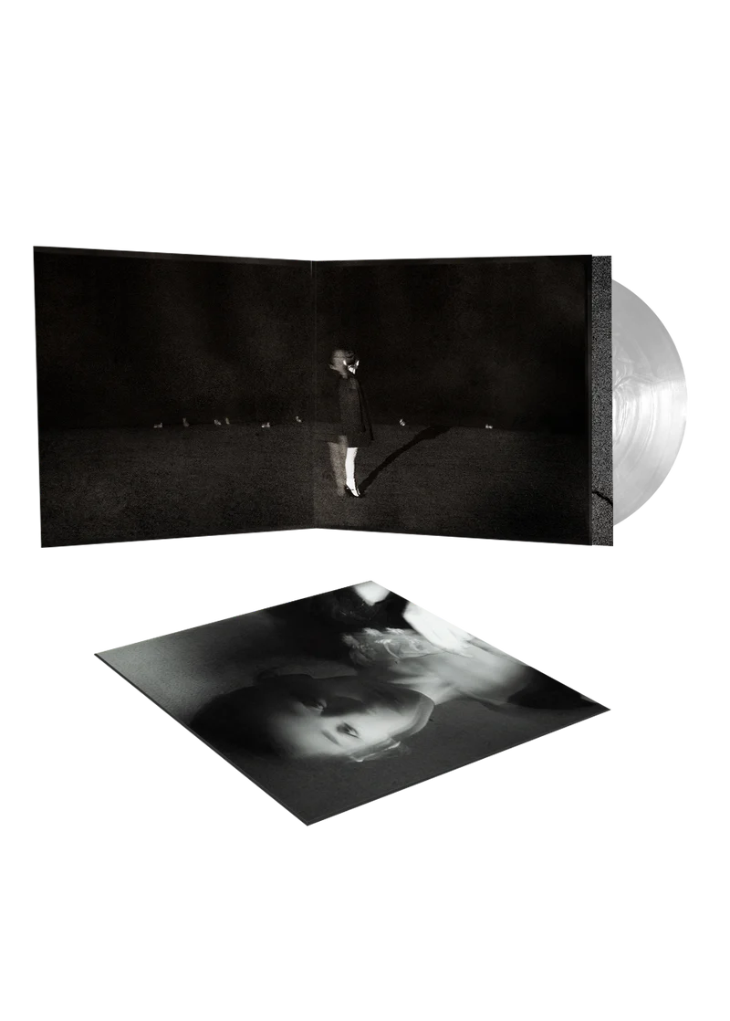 Ariana Grande Petal translucent pearly white vinyl with open gatefold artwork and dual LP display